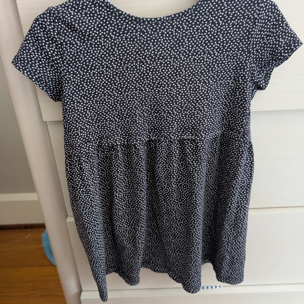 H&M Navy and White Polka Dot Short Sleeve Dress